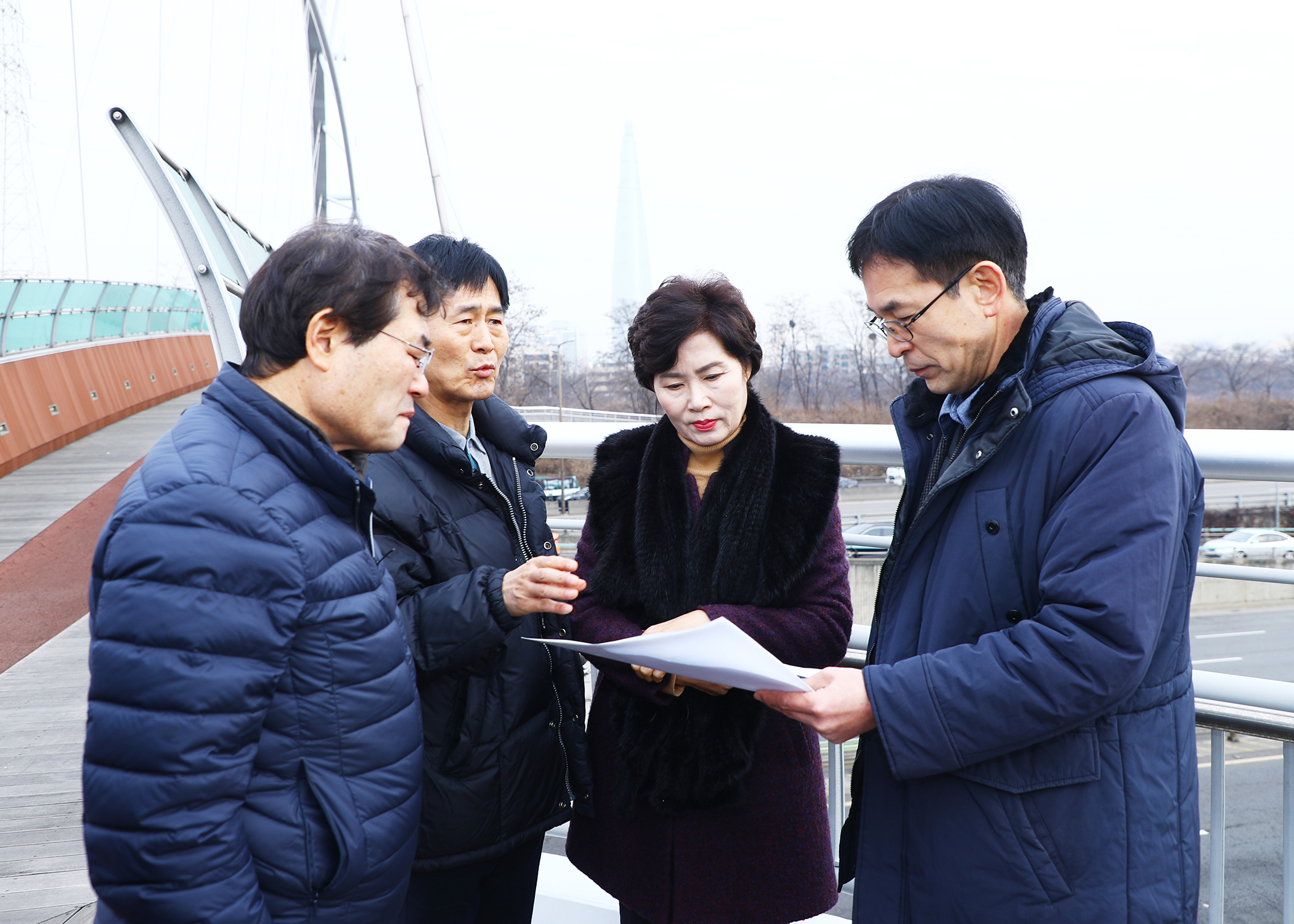 탄천변 교량 설치 현장방문